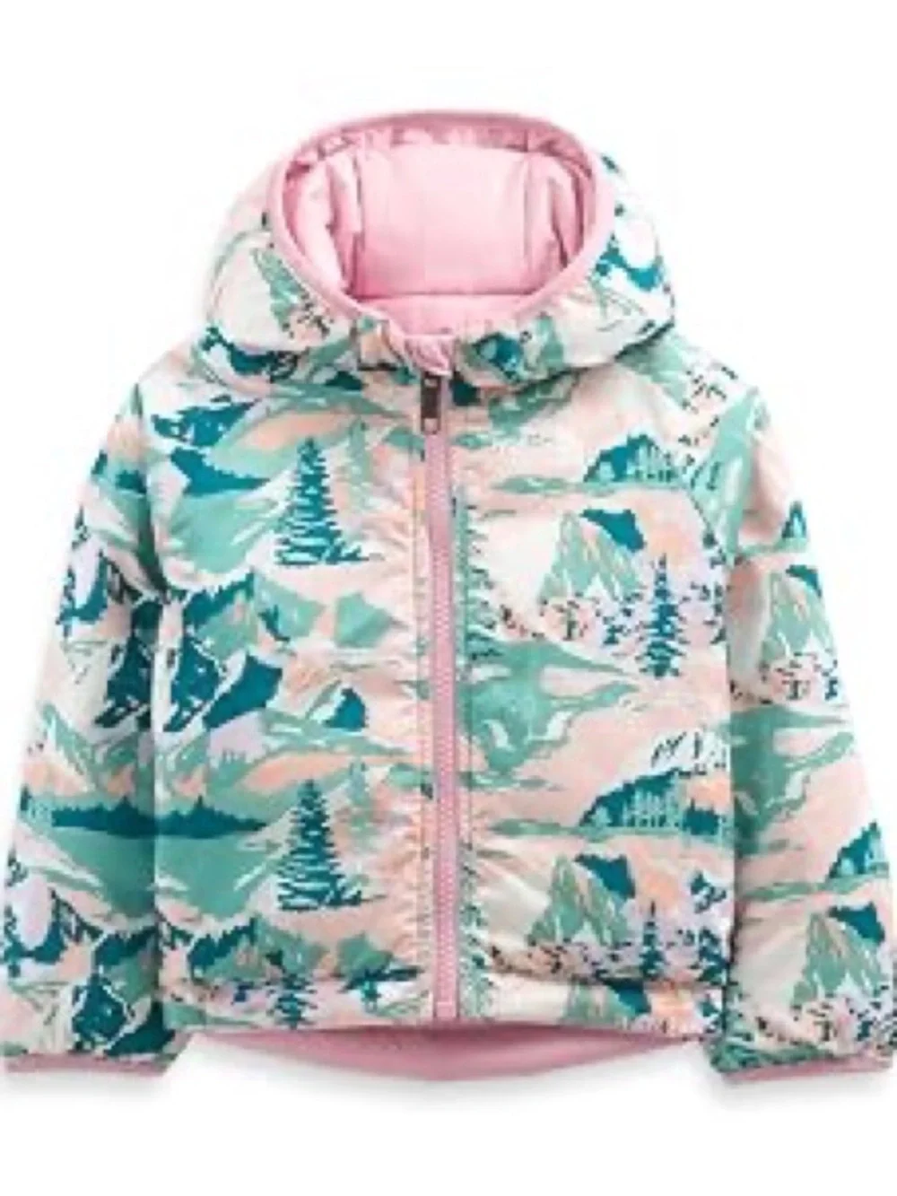 The North Face Reversible Perrito Hooded Jacket (Infant) Cameo Pink 6-12 Months